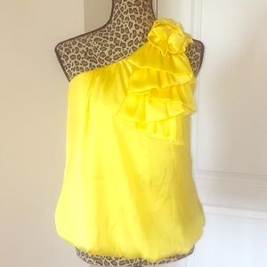 Queen Esther - One shoulder,  yellow ladies top